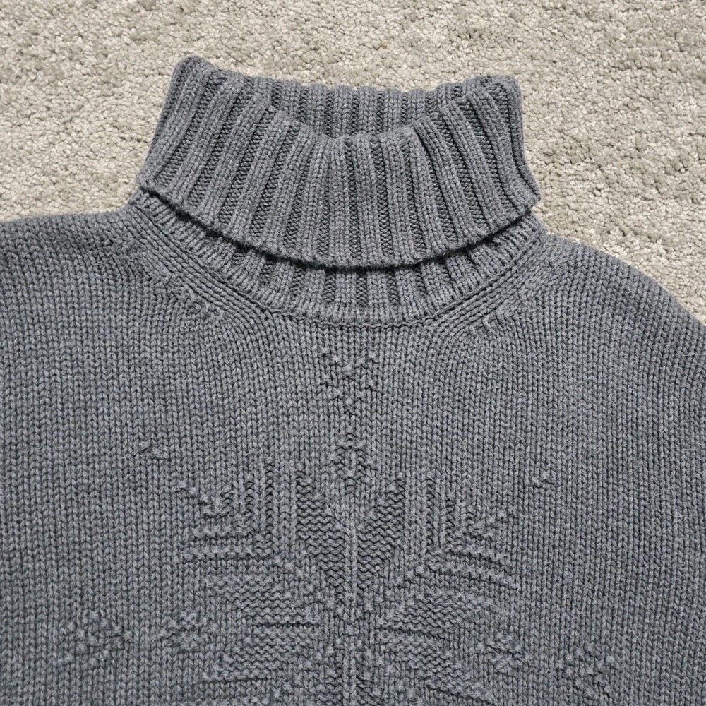 Ralph Lauren Turtleneck Chunky Knit Sweater Womens M Petite Monochrome Snowflake - Picture 6 of 13
